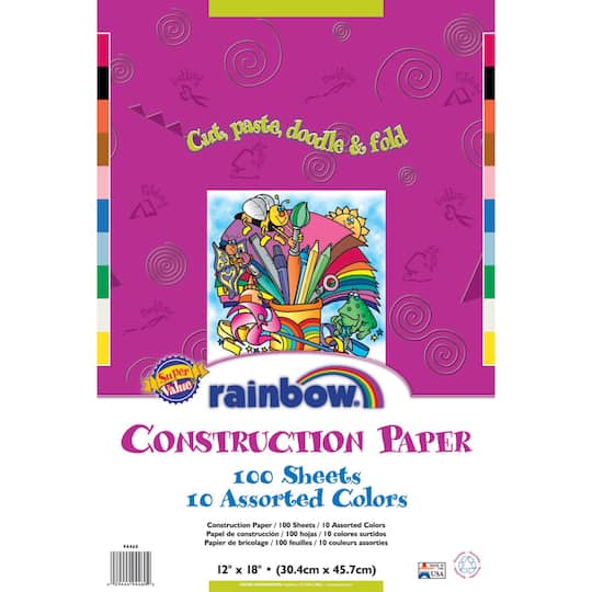 Pacon&#xAE; Rainbow&#xAE; 12&#x22; x 18&#x22; Assorted Construction Paper Pad